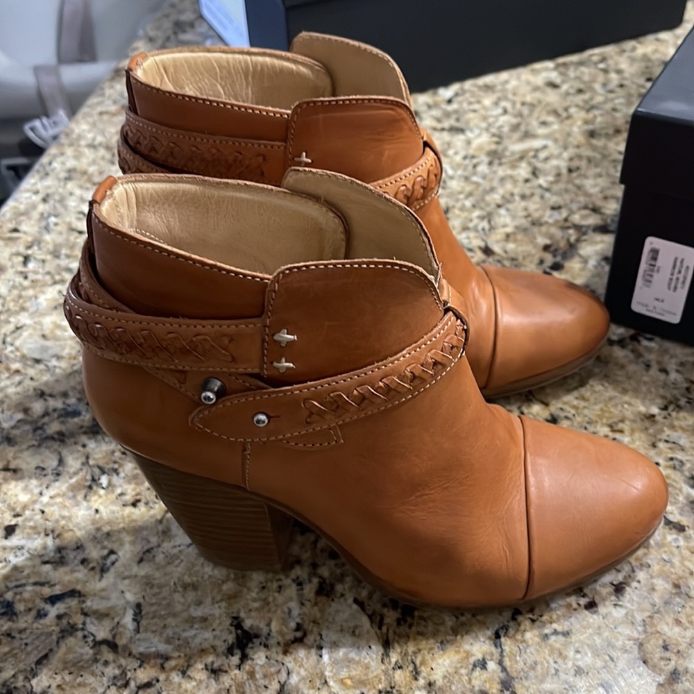 Rag & Bone Harrow booties size 36.5 in Natural Woven Leather